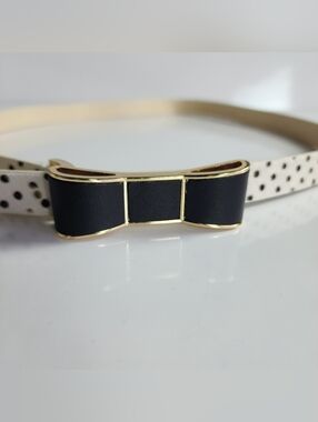 Kate Spade New York In The Loop Polka Dot Bow Belt Calf Hair